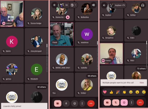 Past live session showing readers joining from many locations